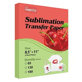 Sublimation Paper Heat Transfer Paper 8.5x11 inch A4 130 Sheets for Any Epson HP Canon Sawgrass Inkjet Printer with Sublimation Ink for Mug, T-Shirt,Light Fabric DIY 125gsm