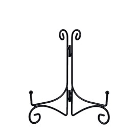 SVENJBB Black Iron Plate Stand, 10 Inch Plate Holder for Display, Small Metal Plate Display Stands for Cookbook, Picture Frame, Photo, Decorative Plates (10 Inch, 1 Pack)