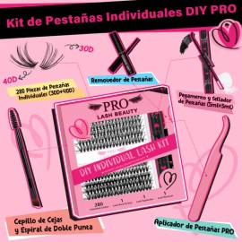 Kit De Extensiones Pestañas Pro 30d 40d 9-16mm 280pcs