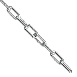 hannger Stainless Steel Chain, 1/4 in × 6.6 Ft Heavy Duty Strong Safety Chain Link Chain, Thick Metal Chainlink Tough Mooring Chain for Boat, Anchor Chain, Fence Gates, Anti-Theft, Swing, Tire Chains