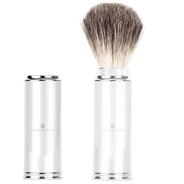 Fendrihan Travel Shaving Brush with Pure Badger Bristles (Made in Germany)