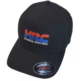 Flexfit HRC Honda Racing Patch Flexfit 6377 Brushed Twill Hat/Black L/XL 7 1/8" - 7 5/8"