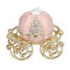Jewelry Organizer White Golden Pumpkin Carriage Shape Rhinestone Storage Box