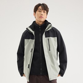 OHGOLF Women Men Rain Jacket Windproof Waterproof Outdoor Jacket Shell Hooded Raincoat Interchange Jacket SNC5T469T Green&Black 2XL