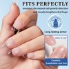 QIUFSSE 550PCS Short Almond Nail Tips,Pre-shaped Soft Gel Nail Tips,Clear
