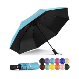 Yoobure Windproof Travel Umbrella - Automatic Umbrellas for Rain, Compact Folding Umbrella with UV Protection, Lightweight Portable Design for Backpack/Walking/Car, Sun & Storm Ready