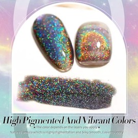 Born Pretty 9D Cat Magnetic Eye Gel Schwarz Holo Glitzer - UV Nagellack Regenbogen Laser Holographisch Gel Nagellack Manik√ºre und Nagelkunst DIY zu Hause