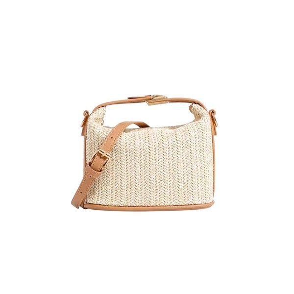 VIRELLUNE Modern Women’s Straw Crossbody Bag – Woven Summer Handbag