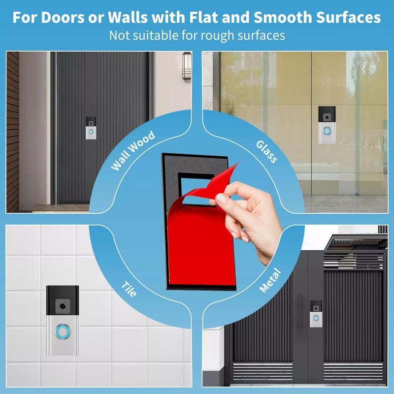 Mamerry No-Drill Ring Doorbell Mount Adhesive Door Bracket Compatible with