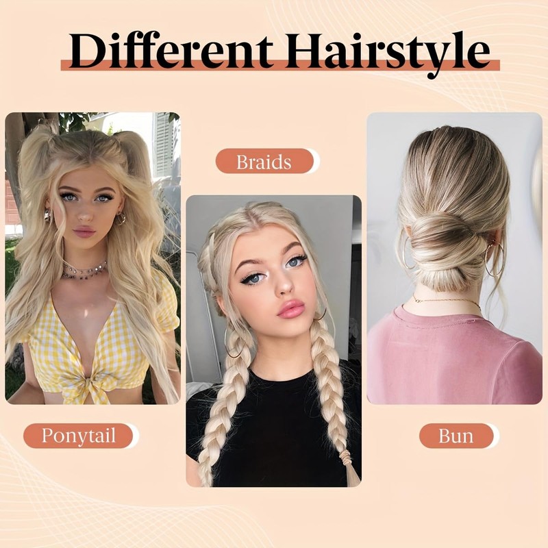 2 Piece Braid Wig Wavy Curly Scrunchies Synthetic Chignon Ponytail