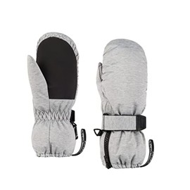 Highcamp Winter Snow Ski Mitten Gloves Waterproof with Zipper on Long Cuff for Kids Toddlers Boy Girl-Grey,S (3-5 Y)