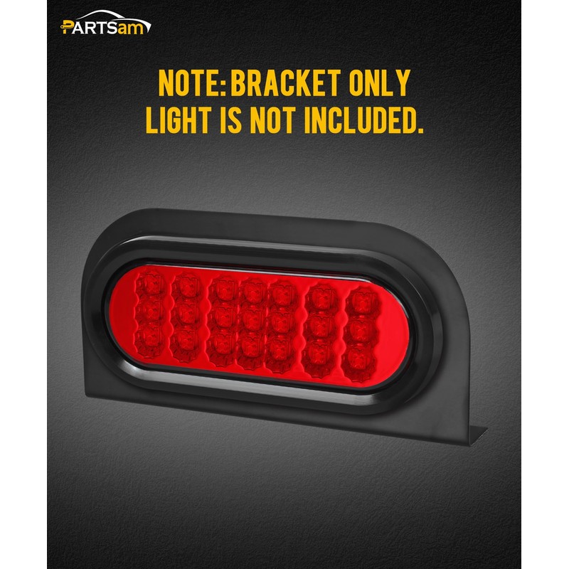 Partsam 2Pcs 6" Oval Tail Light Mounting Brackets [L Shaped]