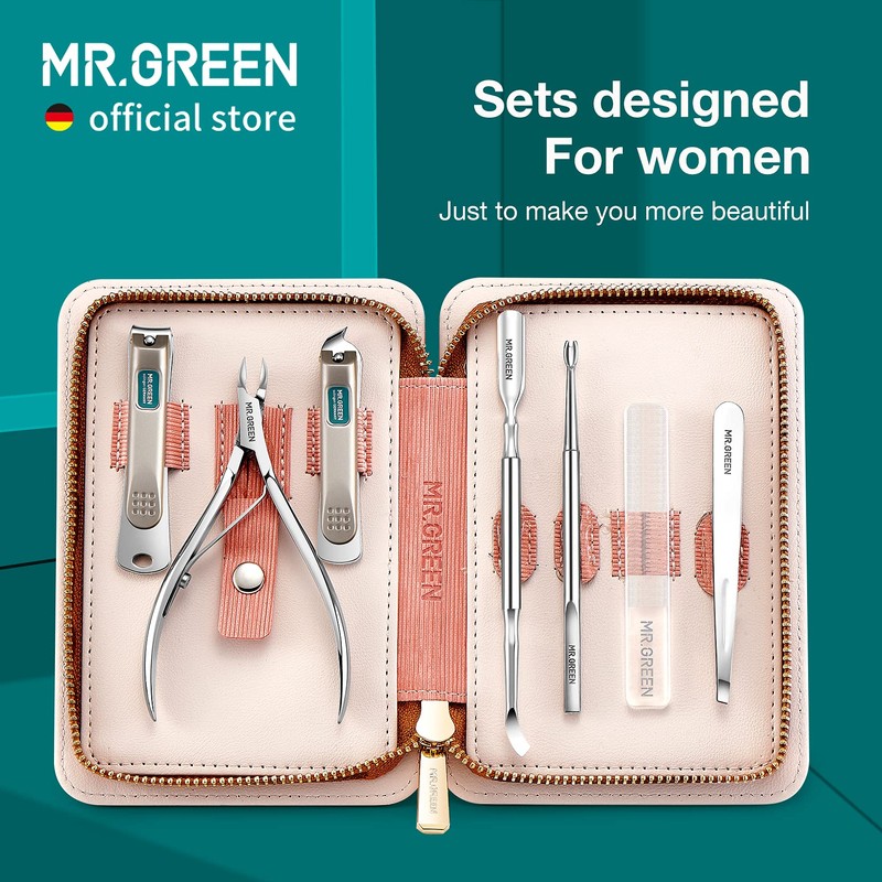 MR.GREEN Juego de manicura 7 en 1, herramientas de cuidado