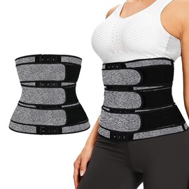 Jntahecg Women Waist Trainer Belt,Slimming Sauna Sweat Waist Corset Trimmer Shaper Belt Slimming Tummy Wrap Belt for Weigh Loss (Gray)