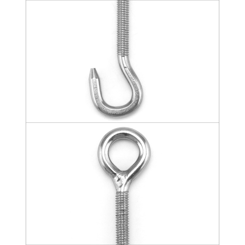 QWORK® Pack of 10 M6 Turnbuckles 304 Stainless Steel, Adjustable