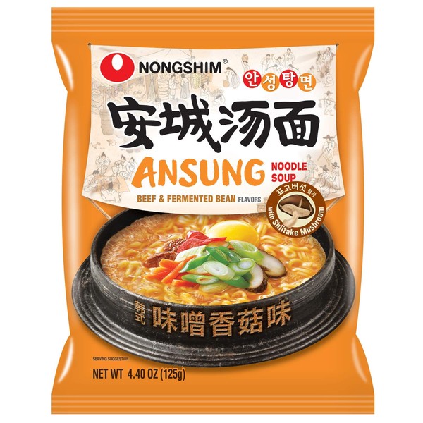 Nongshim Noodle Soup, Ansung Tang Myun, 4.4 Ounce (Pack of 10)