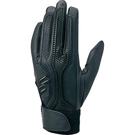 SSK EBG3002W Baseball Batting Gloves, For High School Baseball, Both Hands, Black, L