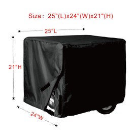 Porch Shield Waterproof Universal Generator Cover 25 x 24 x 21 inch - for Most Generators 3000-5000 Watt Black