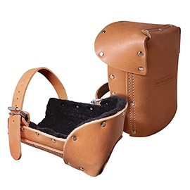 SITEGEAR Padded Leather Knee Pads with Adjustable Strap, Tan (51-11422P)