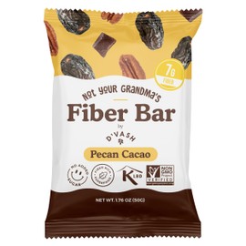 D'vash "Not Your Grandma’s" Fiber Bars 1 Box (6 Bars) (1 Box, Pecan Cacao)