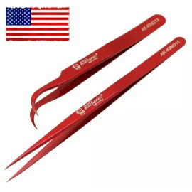 mechanic Top Precision Tweezers 2pcs AK King-15 King-11, PCB BGA Repair Rework Jewelry