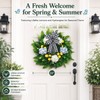 Lemon Wreath for Front Door, 22 Inch Artificial Hydrangea Wreaths