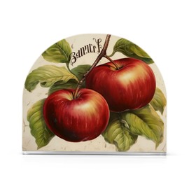 YEGAME Apples Acrylic Napkin Holder, Standing U-Shape Napkin Holder Non-Slip Paper Cocktail Napkins Holder for Tables Kitchen Restaurant Home Decor