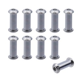 LC LICTOP Knife Handle Screws and Rivets, M3 Hex Socket Pan Head Screws for Knife Making, Repair, and Blade Fixing, Cutlery Fasteners for Wooden Handle Replacement, for 0.16" Hole, 10Pcs Silver