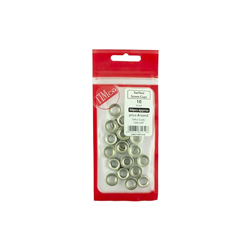 TIMCO Screw Cups Nickel - To fit 6 Gauge Screws