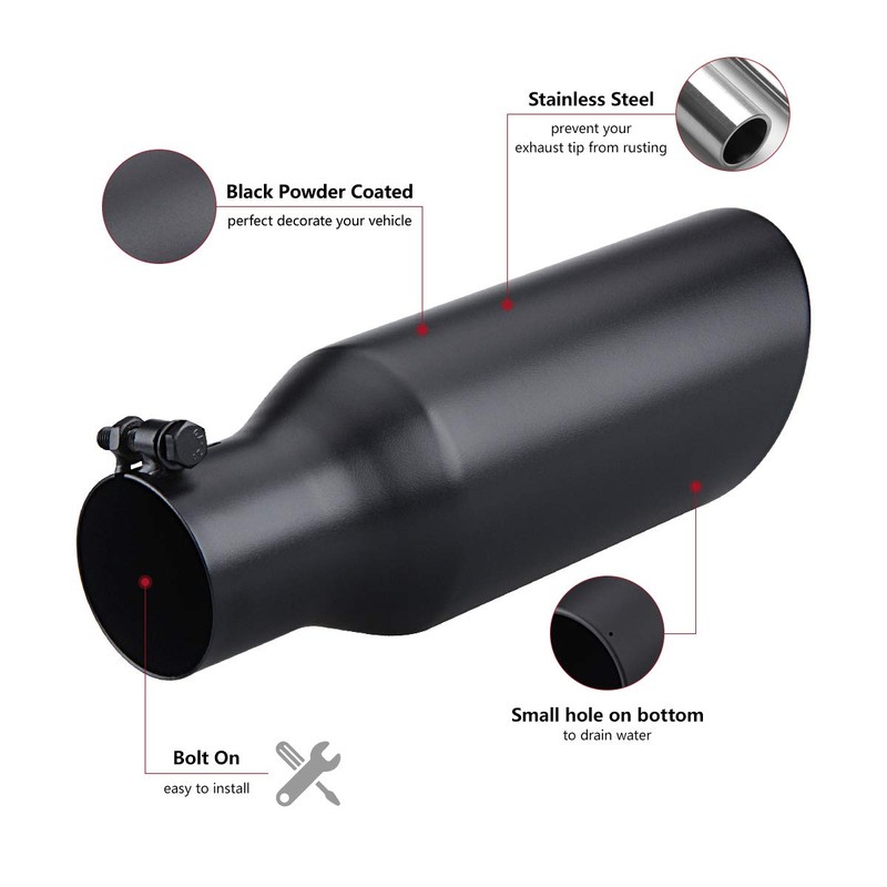 LCGP 2.5 Inch Inlet Exhaust Tip 2.5" x 4" x