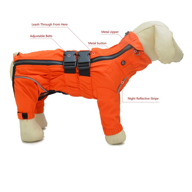 Dogs Waterproof Jacket, Lightweight Waterproof Jacket Reflective Safety Dog Raincoat