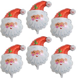 KIPETTO Santa Claus Balloons 6Pcs Large Christmas Foil Balloons for Wedding Birthday Party Thanksgiving Day Decoration