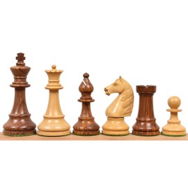 French Grandmaster's Staunton Chess Pieces Only Set- Golden Rosewood - 4.1" King