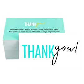 RXBC2011 Elegant Blue and white Thank You Cards with Heartfelt Appreciation Message 2x3.5 Inches Pack of 100