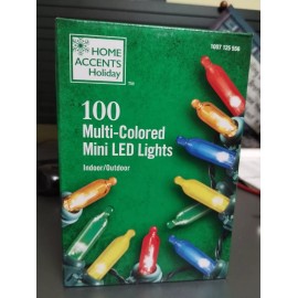 Home Accents Holiday 2-Box 100 Multi-Color LED Mini Lights 28 Ft 10.5" Length Home Accents Holiday