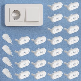 SAFELON 22 + 4 Pack Italian and European Socket Covers, Baby Electric Safety Plug Socket Covers for Child Safe (22 + 4 Pack, White)