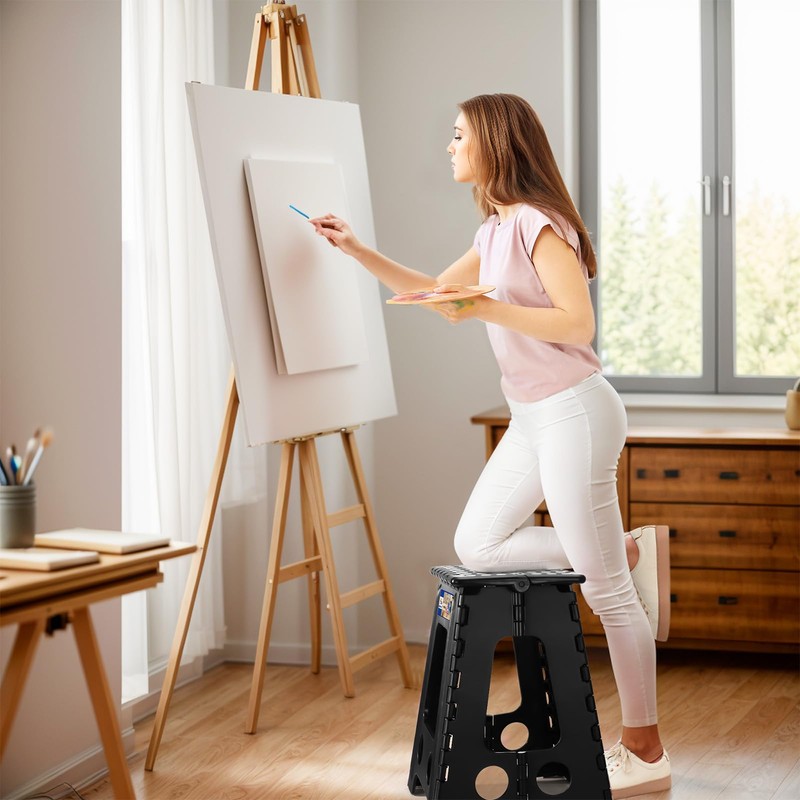 ACKO Folding Step Stool Foldable 17.5 Inch 400 lbs Capacity,