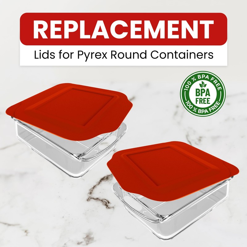 MRX Solutions Replacement Lid Cover for Pyrex 2-QT 8"x8"Glass Baking