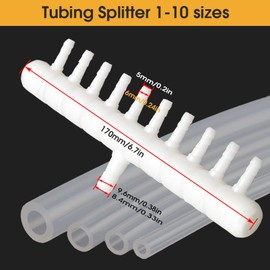 Rake-shaped hose joint air discharge diverter, Plastic Barb Hose Fitting Connector, 10-Way Outlet Air Line Pump Tubing Splitter Water Flow Divider, for Aquarium Garden Agricultural Irrigation（4Pcs）