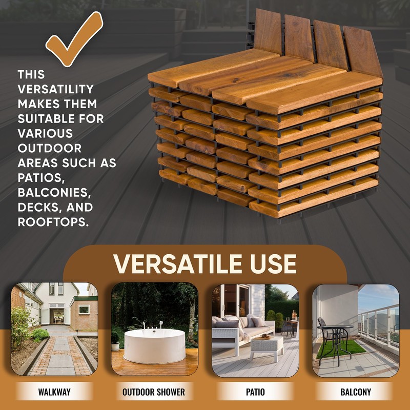 Interlocking Deck Tiles Herringbone 4 Pack Edge Tile - Non-Slip