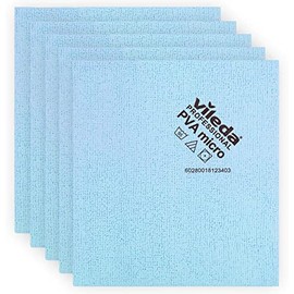 Vileda Professional - Paño de Microfibra PVA | Shammy de Limpieza Multiusos | Toalla de Gamuza sintética | Materiales Suaves y absorbentes | Paquete de 5 Azul