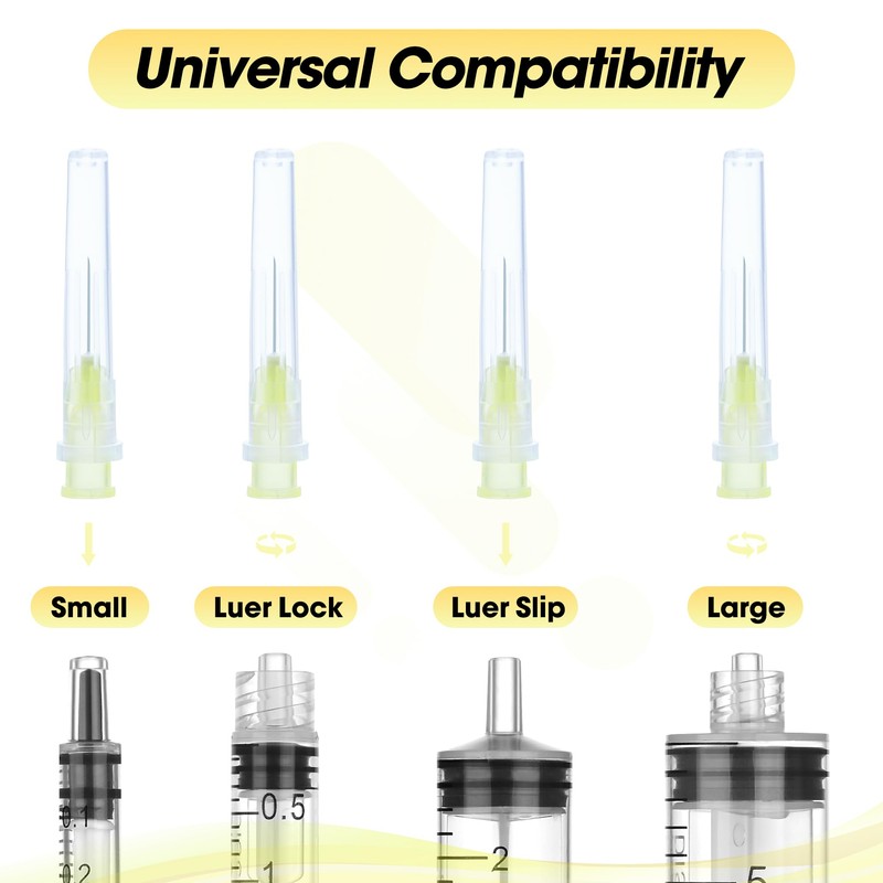 100 Pack 30 Gauge 1/2 Inch Dispensing Needle with Cap,