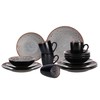 Home VSS, Stoneware Dinner Set Reactive Glaze (16pc Set, Beige)