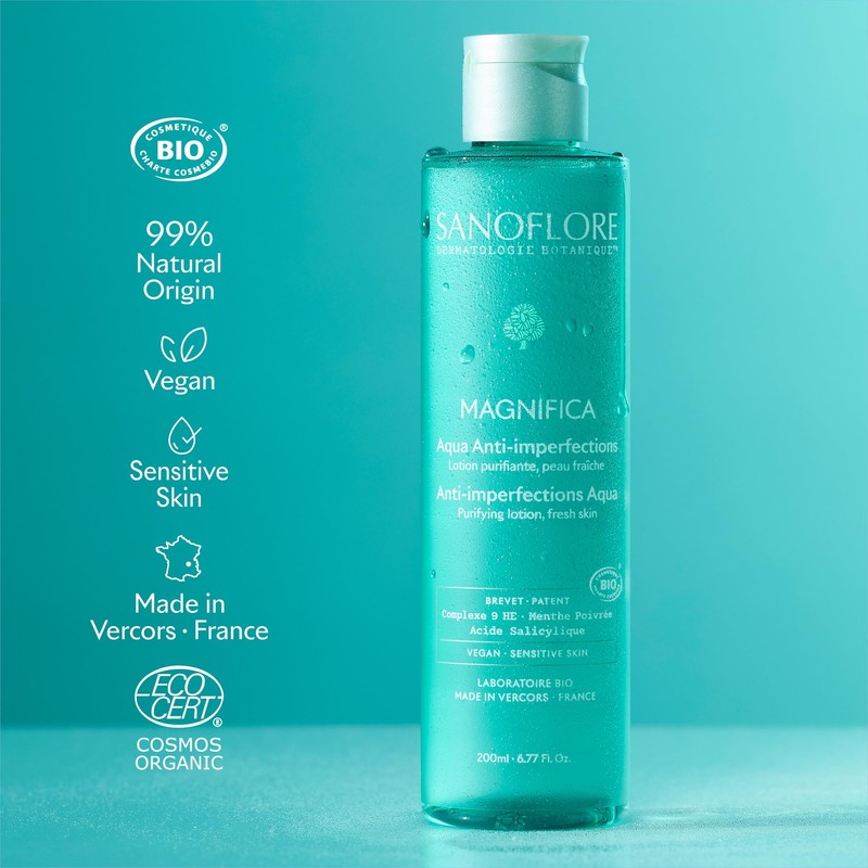 Sanoflore Aqua Magnifica, Organic Cleansing Lotion for Combination and Oily