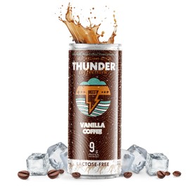 Thunder Coffeemilk - 11 oz Aussie Style Cold-Brewed Canned Coffee (Latte), Convenient Coffee Can for Grab & Go, Natural Protein-Rich Cold Brewed Coffee in Handy Cold Brew Cans, Vanilla, 12 pack