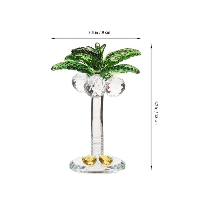 HOMSFOU Crystal Palm Tree Coconuts Tree Statue Tree Christmas Tree