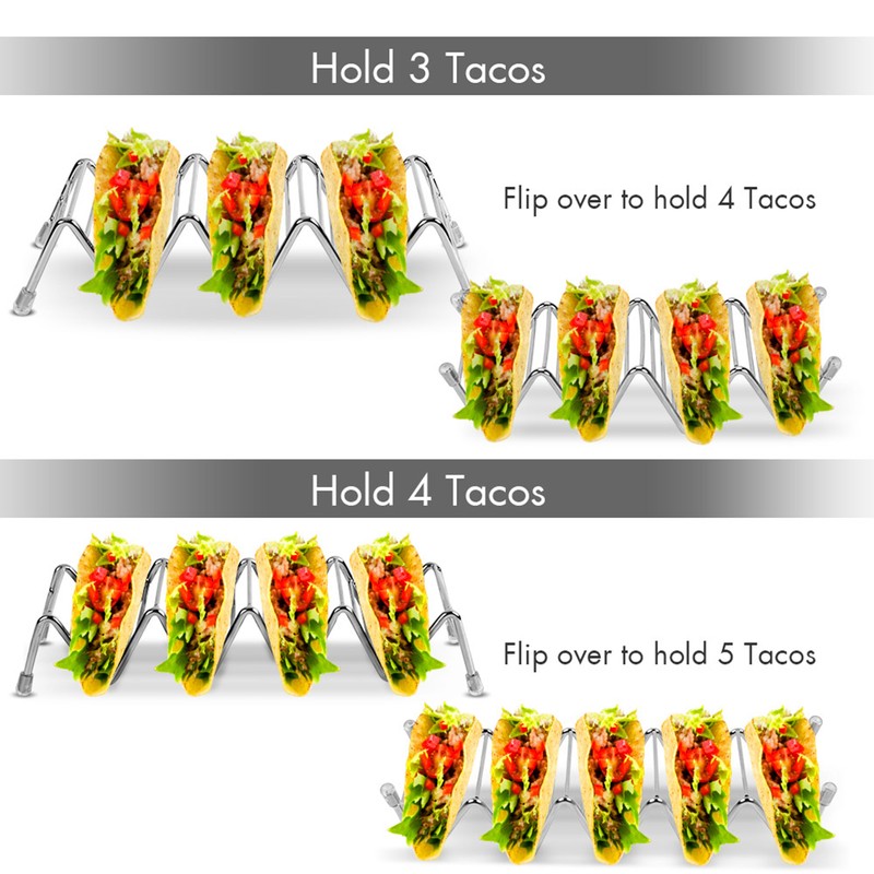 Ejoyous Taco Holder, 4 Pack Stainless Steel Taco Rack V