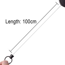 KUUQA 3 Piece Retractable Key Chain High Performance Badge Holder Roll with 100cm Steel Wire Rope, Black