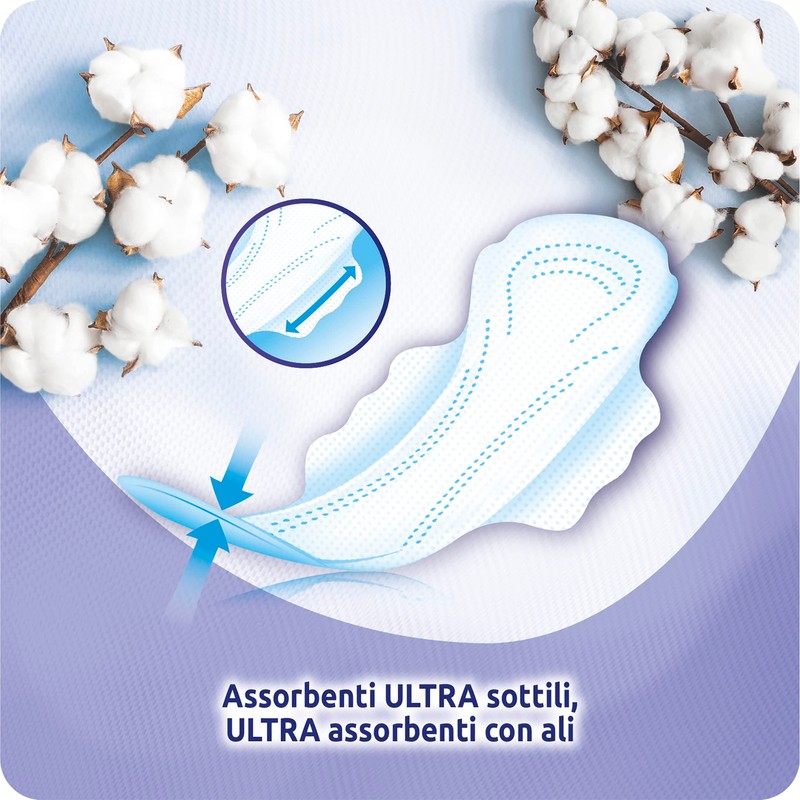 EveryDay Sensitive Cotton Ultra Absorbent, Night with Wings, Filters with