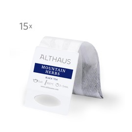 Althaus Tea Mountain Herbs ⋅ Black Tea in Large Tea Net ⋅ Grand Pack ⋅ Black Tea with Thyme ⋅ 15 x 4g